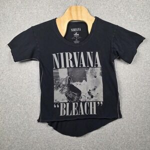 Free People Trunk Ltd Shirt Womens XS Black Nirvana Bleach Band Graphic Tee